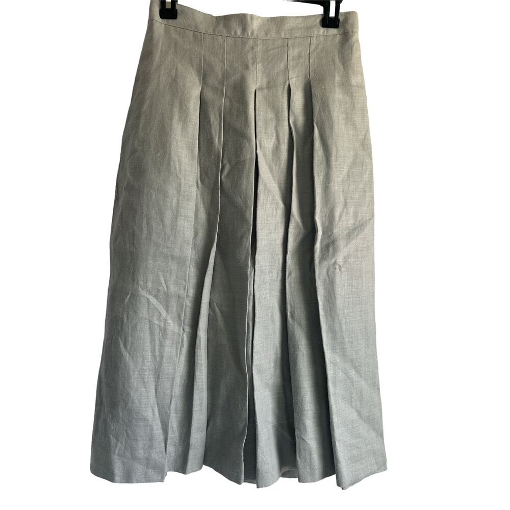 Vintage J. Crew ‎ Size 10 100% Linen Maxi Skirt - NWT, Gray Made in USA
